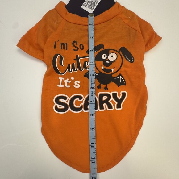 Novelty Pet Halloween Tee Medium "I'm So Cute Its Scary" Orange Dog Costume NEW - Picture 8 of 9